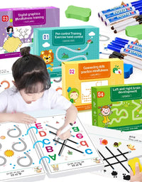 Children Montessori Drawing Toy Pen Control Training Color Shape Math Match Game Set Toddler Learning Activities Educational Toy
