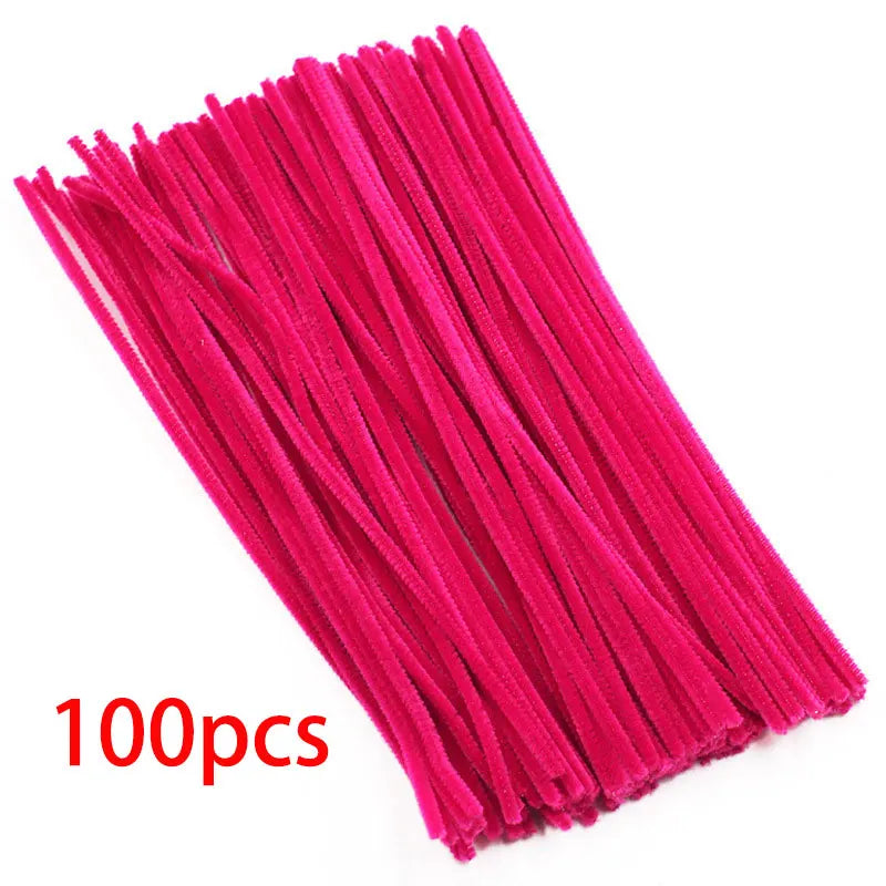 Colorful Pipe Cleaners Craft Kit Popsicle Plush Sticks Pompoms Stickers DIY Arts Supplies Children Kids Montessori Education Toy