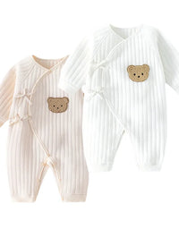 Boys Girls Bodysuit Newborn Onesie Clothes Cotton Toddler Home Wear  0-6M Thickened Spring and Autumn Clothing
