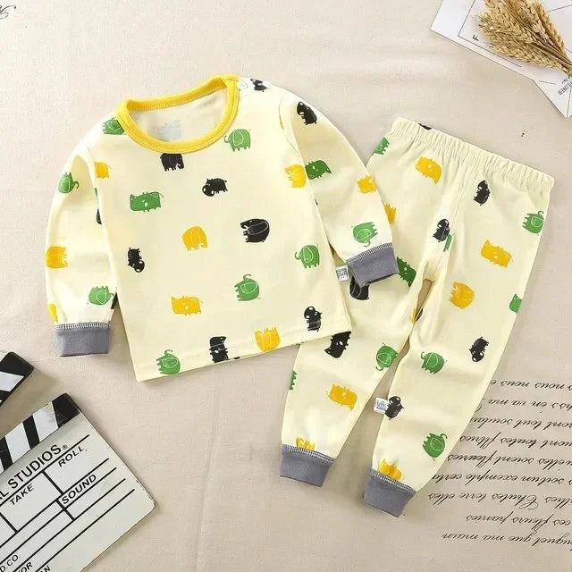 Kids Clothes Children Sets Children's Clothing Boys Girls CottonAutumn winter Clothing Pants Sleepwear Underwear Christmas Gift