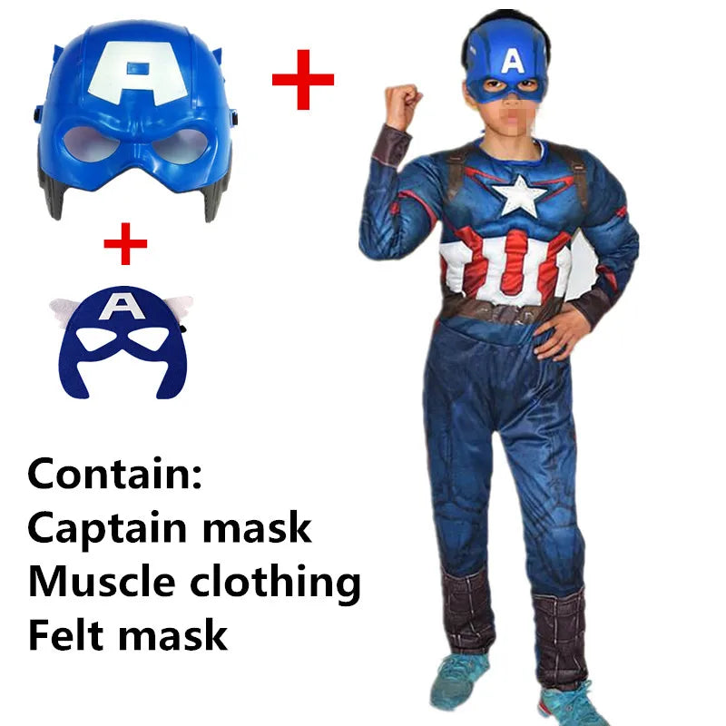 4-12Y Kids Superhero Cosplay Costume Child Halloween/Christmas/Prom Party Set Gift Kids Carnival Games Dress Up Costumes