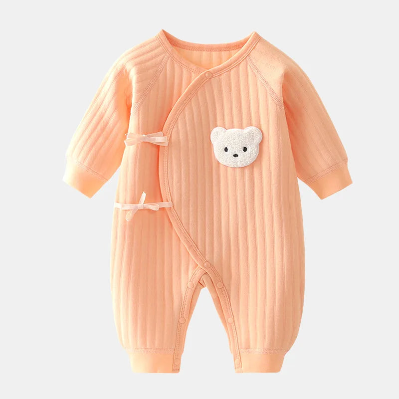 Boys Girls Bodysuit Newborn Onesie Clothes Cotton Toddler Home Wear  0-6M Thickened Spring and Autumn Clothing