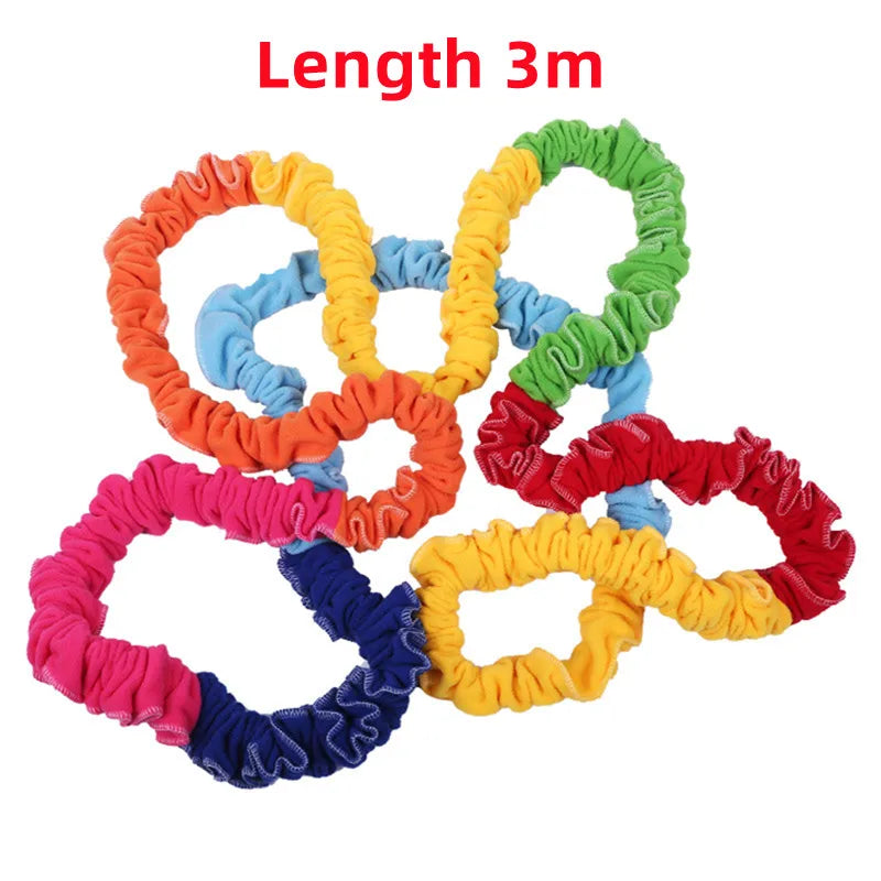 Kindergarten Outdoor Team Cooperation Sport Toys Training Equipment Elasticity Rope Loop Southeast Northwest Running Kids Game