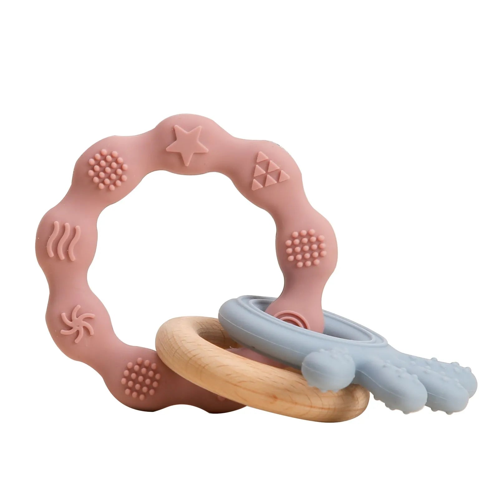 1Pc Baby Wooden Rattle Toys Wooden Teether Ring Crochet Rabbit Music Rattles Soother Bracelet Toddler Toys For Children's Gift