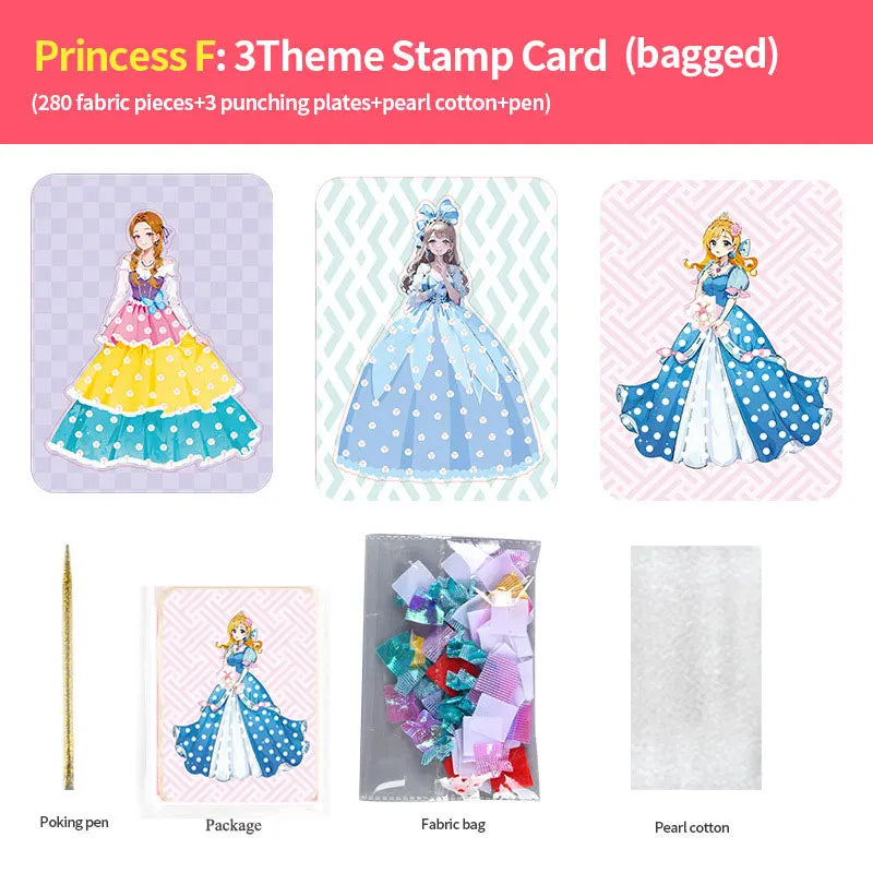 Painting Sticker DIY Craft Toys Kid Art Girls Poking Princess Dress/Animal Handmade Magical Children Gifts Poke Girl/Boy Gift