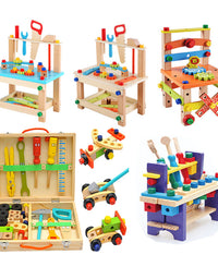 Montessori for Kid Children'S Educational Toys Chair Designer Set of Tools Wooden Toys Christmas Gifts for Girls Boys
