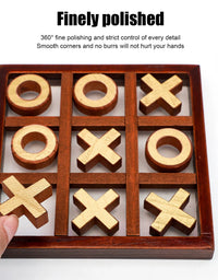 XO Wood Board Game Toy Joyful Educational Toys Concentration Logical Thinking Training Parent-Child Interactive Table Game Toy
