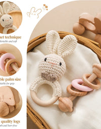 1 Set Baby Crochet Rattle Toys Musical Animal Handbell Rattle Baby Wooden Car Toy Children'S Montessori Toys Newborn Gifts
