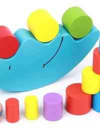 Kids Wooden Toys Moon Elephant Animals Balancing Game Kids Educational Toys for Baby Building Blocks Children Balance Toys ZXH
