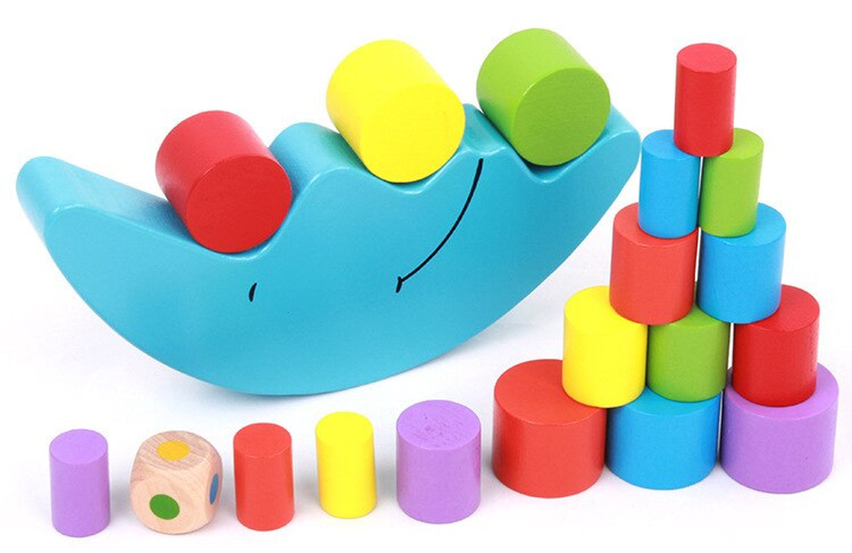 Kids Wooden Toys Moon Elephant Animals Balancing Game Kids Educational Toys for Baby Building Blocks Children Balance Toys ZXH