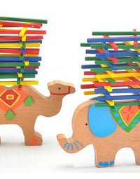 Kids Wooden Toys Moon Elephant Animals Balancing Game Kids Educational Toys for Baby Building Blocks Children Balance Toys ZXH
