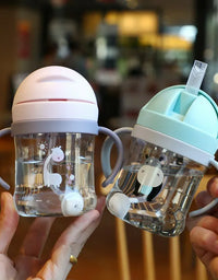 250Ml Baby Feeding Cup with Straw Children Learn Feeding Drinking Bottle Kids Training Cup with Straw
