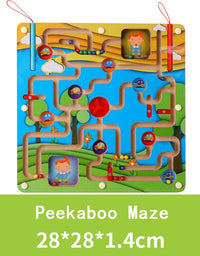 Big Size Animal Cube Puzzle Maze Toy Game Wood Magic Games Magnet for Children Adult Cube Puzzle Education Balance Magnetic Maze
