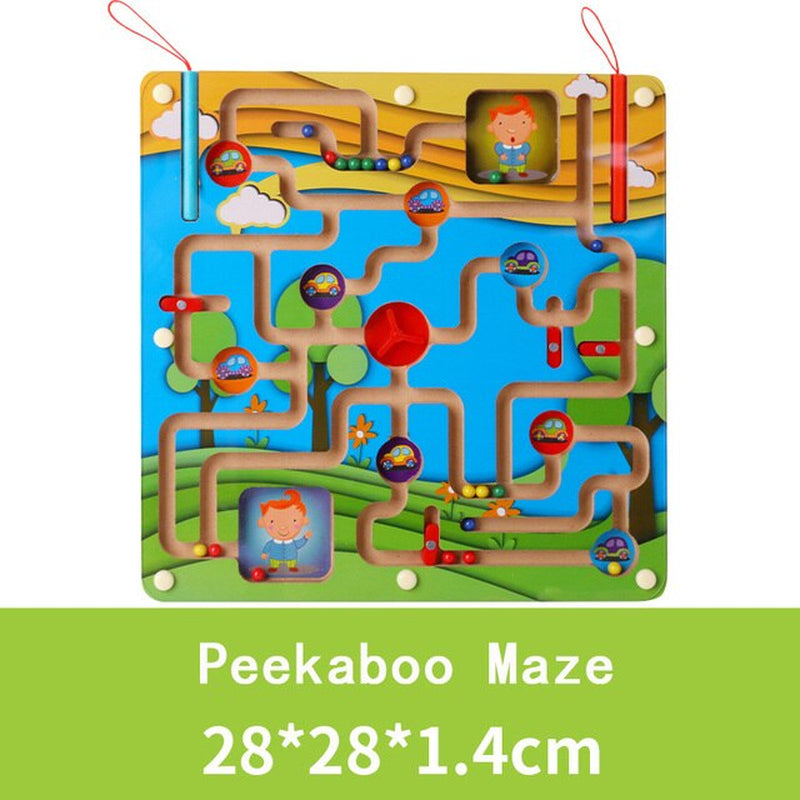 Big Size Animal Cube Puzzle Maze Toy Game Wood Magic Games Magnet for Children Adult Cube Puzzle Education Balance Magnetic Maze